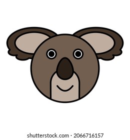 Cute cartoon Koala Face.vector illustration
