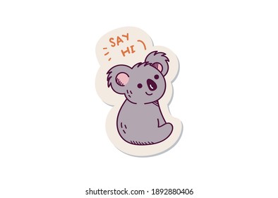 Cute cartoon koala sticker design