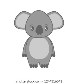 cute cartoon koala vector illustration isolated on white background