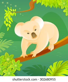 Cute cartoon koala vector illustration