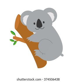 Cute cartoon koala vector illustration