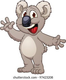 Cute cartoon koala. Vector illustration with simple gradients. All in a single layer.