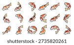 Cute Cartoon Koi Fish Vector Illustration