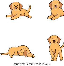 Cute cartoon Labrador Retriever vector illustration