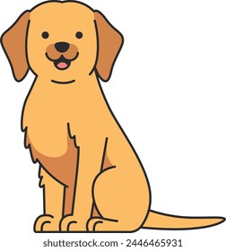 Cute cartoon Labrador Retriever vector illustration