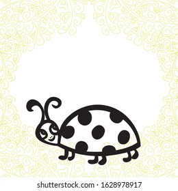 Cute cartoon lady bug. Vector illustration