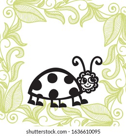 Cute cartoon lady bug. Vector illustration