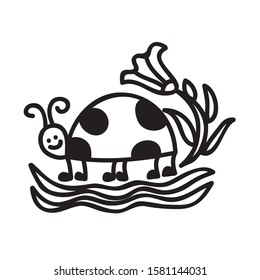 Cute cartoon ladybug. Vector illustration