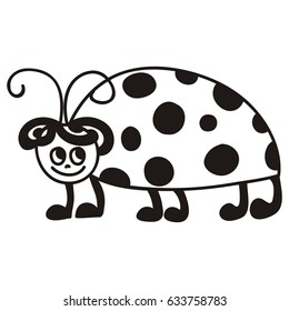 Cute cartoon ladybug. Vector illustration.