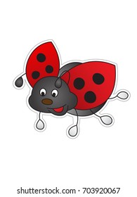 Cute cartoon ladybug vector illustration