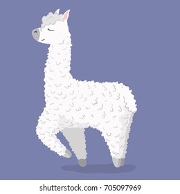 cute cartoon lama alpaca Vector Illustration. unique design for cards, posters, t-shirts, invitations