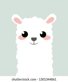 cute cartoon lama alpaca.Vector Illustration. unique design for cards, posters, t-shirts, invitations