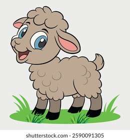 Cute cartoon lamb design art