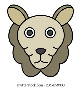 Dibujo de tiras cómicas Cordero Face.ilustración vectorial