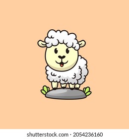 Cute cartoon lamb ilustration vector