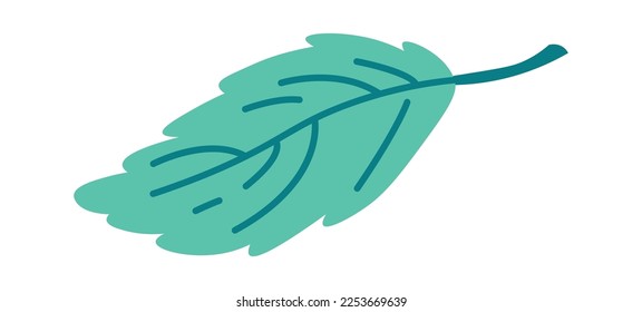 Cute cartoon leaf flat icon Green decor element. Vector illustration