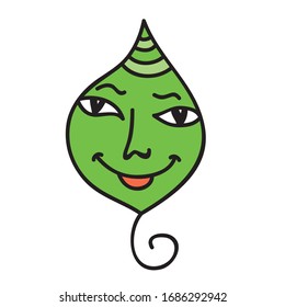 Cute cartoon leaf. Vector illustration