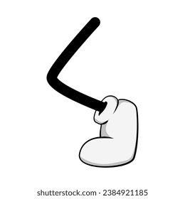 cute cartoon leg cartoon. collection p, character gesture, funny arm cute cartoon leg sign. isolated symbol vector illustration