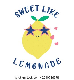 Cute Cartoon Lemon Vector Drawing