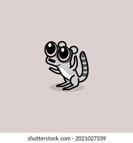 cute cartoon lemur vector illustration for kid or mascot logo