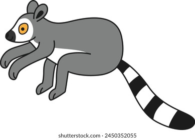 Cute cartoon lemur vector illustration
