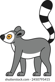 cute cartoon lemur vector illustration 