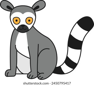 cute cartoon lemur vector illustration 