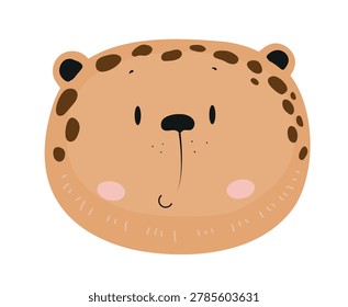 Cute cartoon leopard face