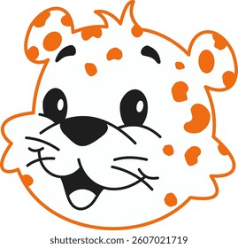 Cute Cartoon Leopard with Spots and a Smiling Expression