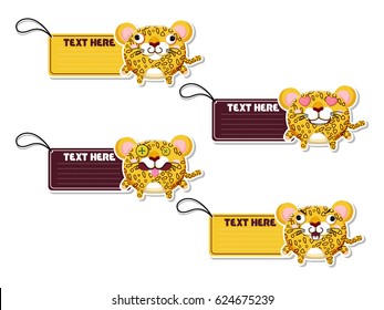 Cute cartoon Leopards vector your text here