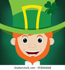 Cute cartoon leprechaun card in vector format.