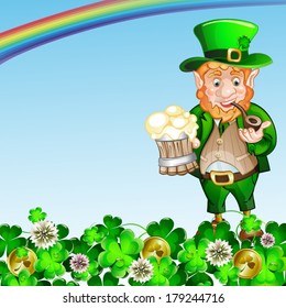 Cute cartoon Leprechaun. St Patrick 's Day