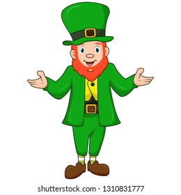 A cute cartoon Leprechaun St Patricks Day mascot character