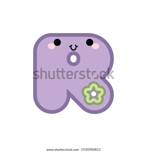 Cute Cartoon Letter R Smiling Face Stock Vector (Royalty Free ...