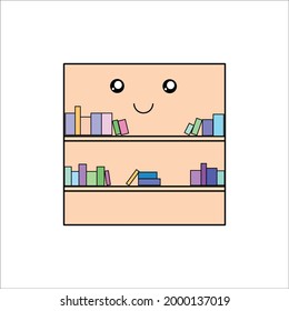 
cute cartoon light brown bookcase