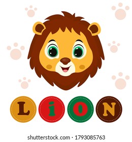 Cute cartoon lion. Can be used for kid's clothing. Use for print, surface design, fashion wear. For design of album, scrapbook, card and invitation