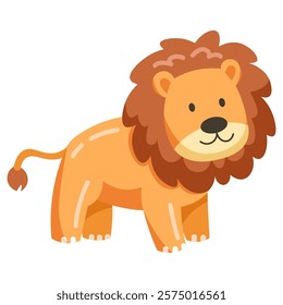 Cute Cartoon Lion Character Illustration
