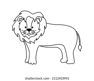 Cute Cartoon Lion Coloring Book Kids Stock Vector (Royalty Free ...