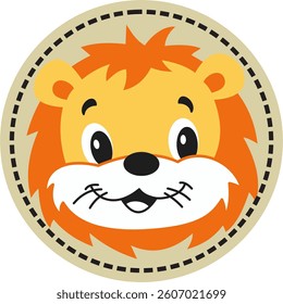 Cute Cartoon Lion Face kids