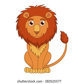 Cute Cartoon Lion Fluffy Mane Kind Stock Vector (royalty Free 