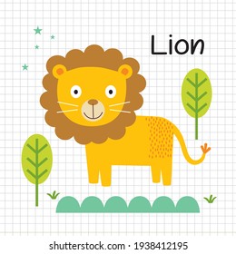 cute cartoon lion isolated on vector image on vector