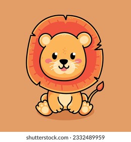 León de dibujos animados aislados vector