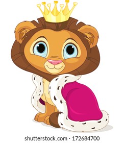 A cute Cartoon Lion King