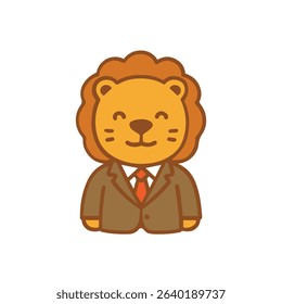 Cute Cartoon Lion in a Suit