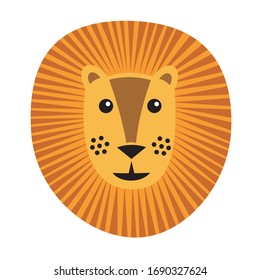Cute cartoon lion. Vector illustration