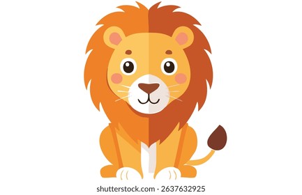  Cute Cartoon Lion vector illustration