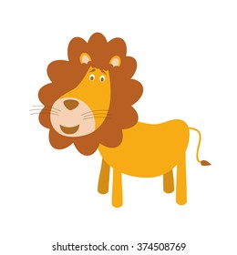 Cute cartoon lion vector illustration