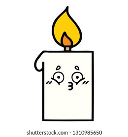 cute cartoon of a lit candle