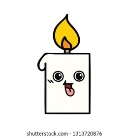 cute cartoon of a lit candle