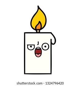 cute cartoon of a lit candle